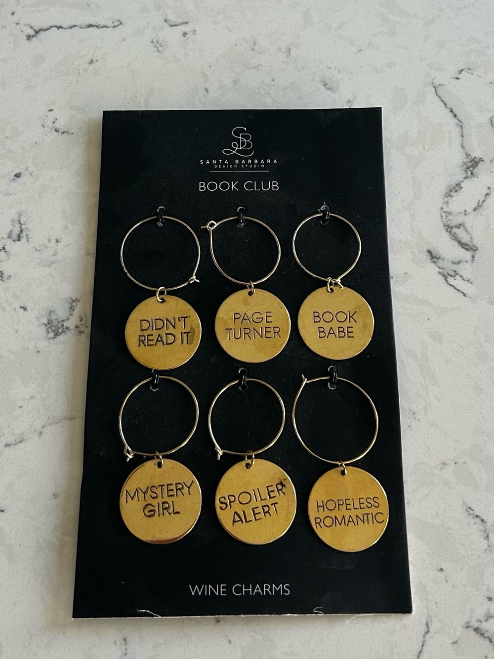 Santa Barbara: Book Club Wine Glass Charms